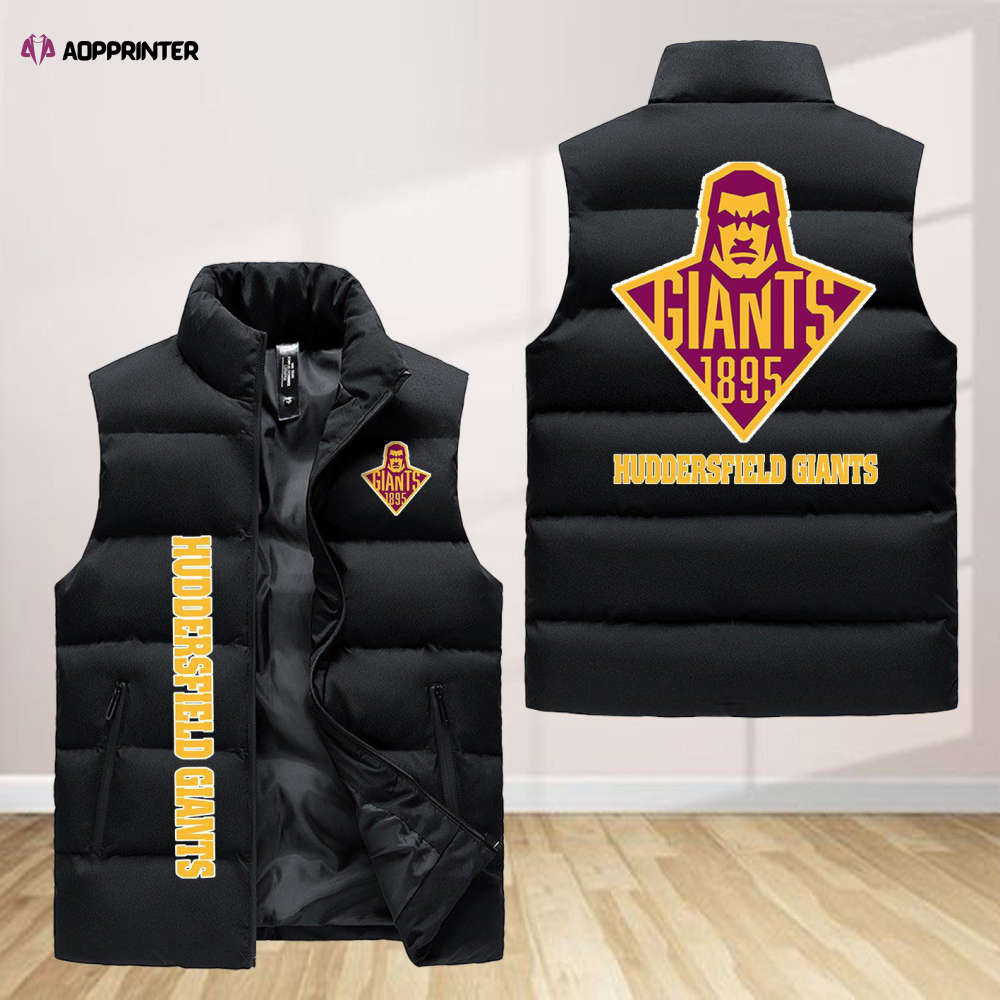 Huddersfield Giants Sleeveless Puffer Jacket Custom For Fans Gifts Huddersfield Giants Sleeveless Puffer Jacket Custom For Fans Gifts