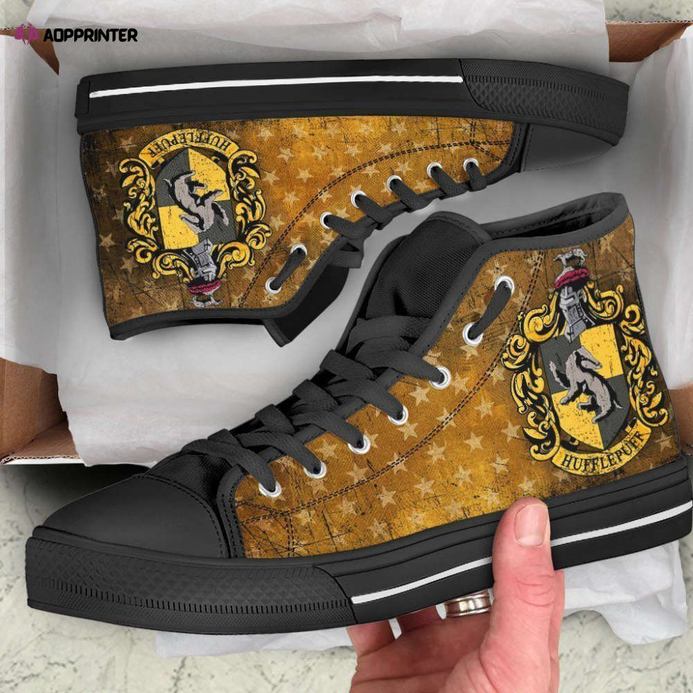 Hufflepuff High Top Shoes Custom For Fans Harry Potter Hufflepuff High Top Shoes Custom For Fans Harry Potter