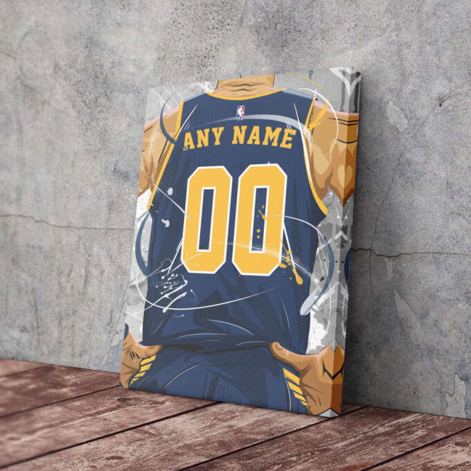 Indiana Pacers Jersey NBA Personalized Jersey Custom Name and Number Canvas Wall Art  Print Home Decor Framed Poster Man Cave Gift