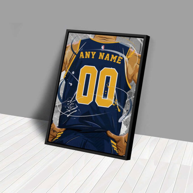 Indiana Pacers Jersey NBA Personalized Jersey Custom Name and Number Canvas Wall Art  Print Home Decor Framed Poster Man Cave Gift