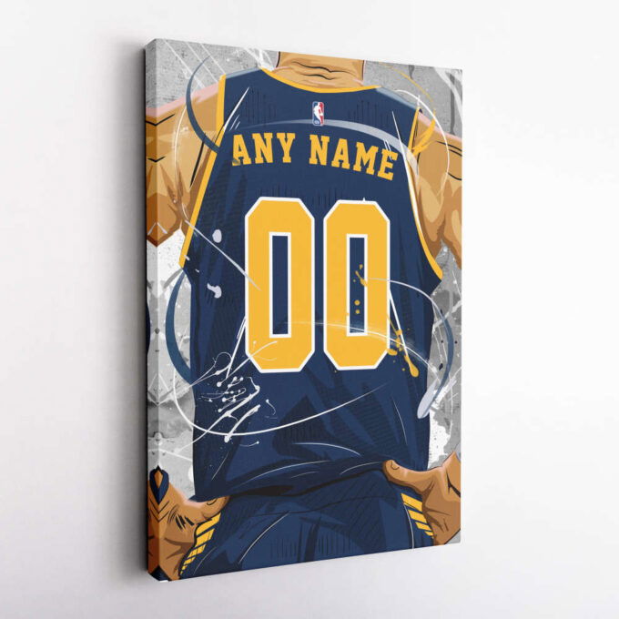 Indiana Pacers Jersey NBA Personalized Jersey Custom Name and Number Canvas Wall Art  Print Home Decor Framed Poster Man Cave Gift