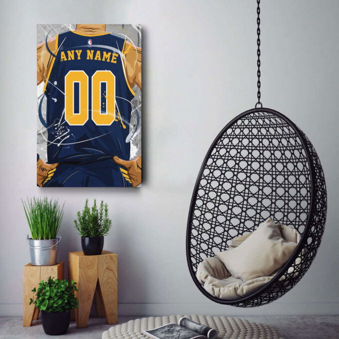 Indiana Pacers Jersey NBA Personalized Jersey Custom Name and Number Canvas Wall Art  Print Home Decor Framed Poster Man Cave Gift