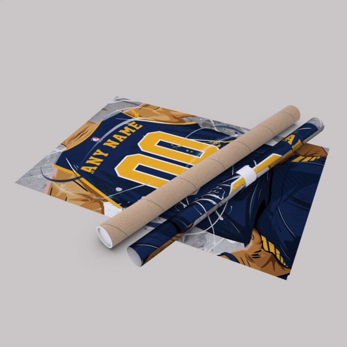 Indiana Pacers Jersey NBA Personalized Jersey Custom Name and Number Canvas Wall Art  Print Home Decor Framed Poster Man Cave Gift