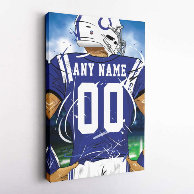 Indianapolis Colts Jersey NFL Personalized Jersey Custom Name and Number Canvas Wall Art  Print Home Decor Framed Poster Man Cave Gift