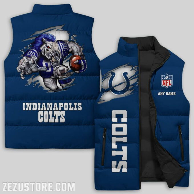 Indianapolis Colts NFL Sleeveless Puffer Jacket Custom For Fans Gifts
