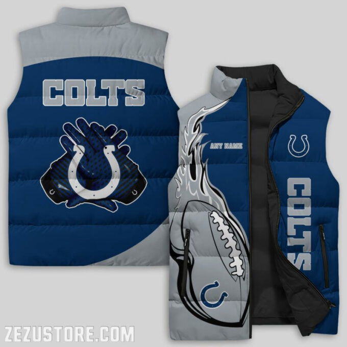 Indianapolis Colts NFL Sleeveless Puffer Jacket Custom For Fans Gifts