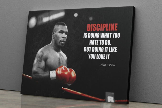 Iron Mike Tyson Quote Poster Boxing Canvas Unique Design Wall Art Print Hand Made Ready to Hang Custom Design