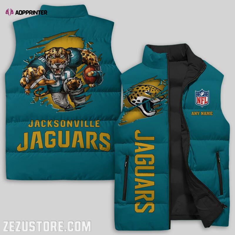 Jacksonville Jaguars NFL Sleeveless Puffer Jacket Custom For Fans Gifts Jacksonville Jaguars NFL Sleeveless Puffer Jacket Custom For Fans Gifts