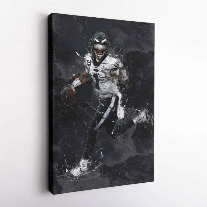 Jalen Hurts Art Philadelphia Eagles NFL Canvas Wall Art Home Decor Framed Poster Man Cave Gift