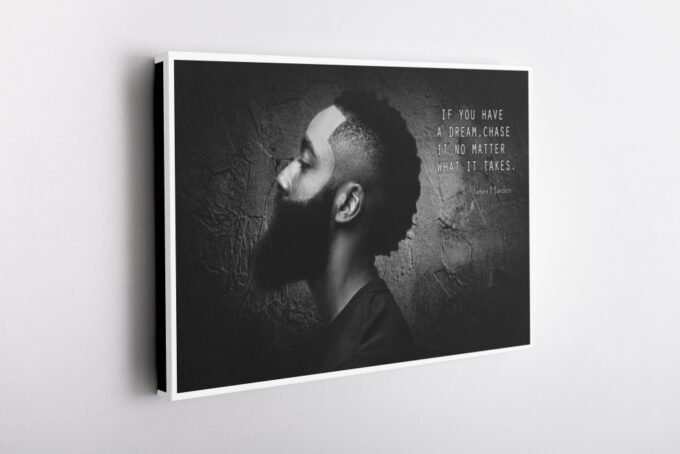 James Harden Quote Poster Brooklyn Nets Canvas Unique Design Wall Art Print Hand Made Ready to Hang Custom Design