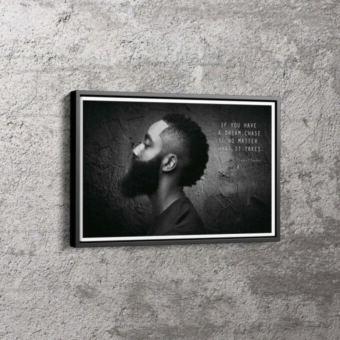 James Harden Quote Poster Brooklyn Nets Canvas Unique Design Wall Art Print Hand Made Ready to Hang Custom Design