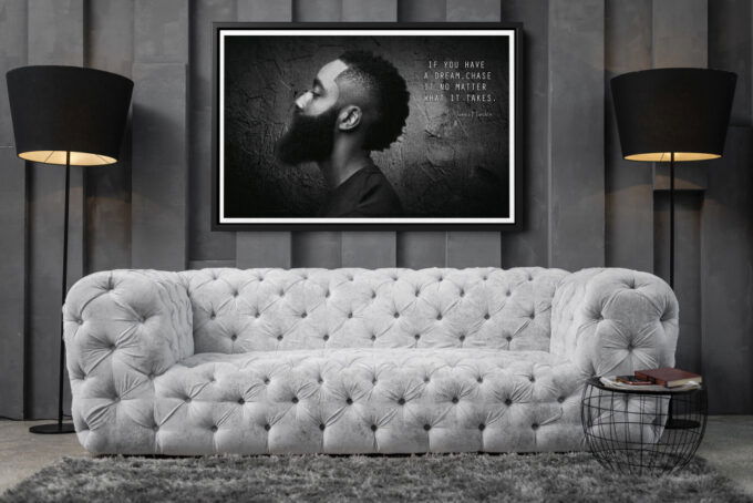 James Harden Quote Poster Brooklyn Nets Canvas Unique Design Wall Art Print Hand Made Ready to Hang Custom Design
