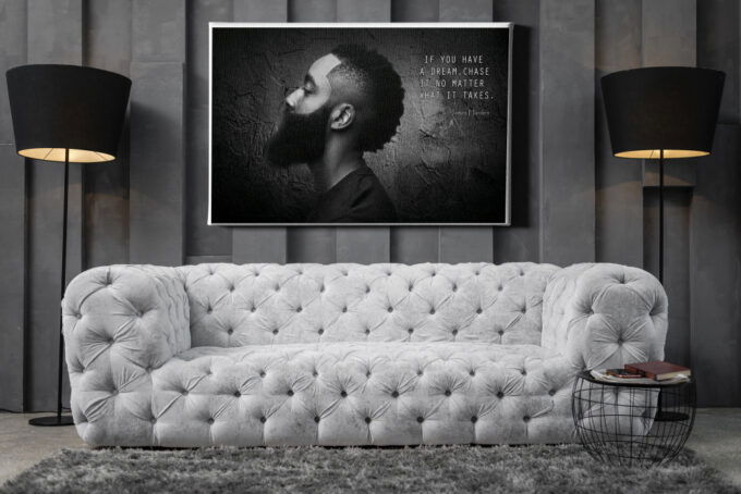 James Harden Quote Poster Brooklyn Nets Canvas Unique Design Wall Art Print Hand Made Ready to Hang Custom Design