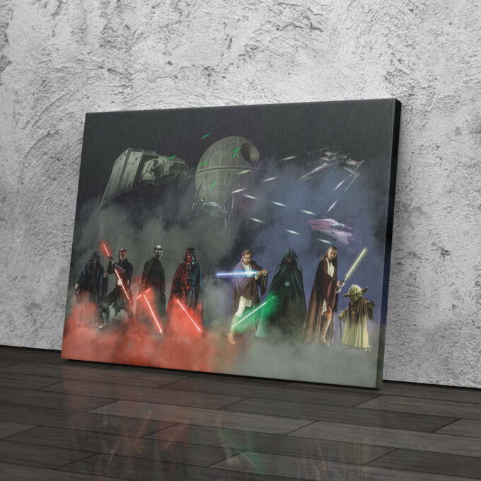 Jedi Vs. Sith Poster Star Wars Canvas Unique Design Wall Art Print Hand Made Ready to Hang Custom Design