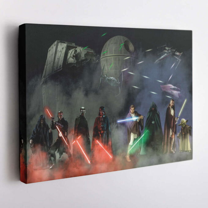 Jedi Vs. Sith Poster Star Wars Canvas Unique Design Wall Art Print Hand Made Ready to Hang Custom Design