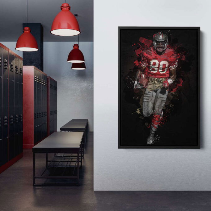Jerry Rice Art San Francisco 49ers NFL Wall Art Home Decor Hand Made Poster Canvas Print