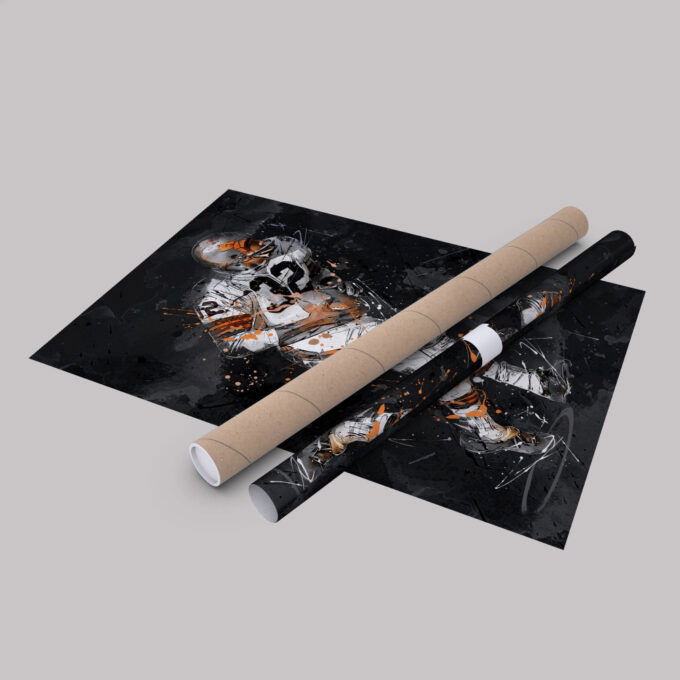 Jim Brown Art Cleveland Browns NFL Canvas Wall Art Home Decor Framed Poster Man Cave Gift