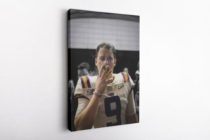 Joe Burrow Cigar Poster Cincinnati Bengals Canvas Unique Design Wall Art Print Hand Made Ready to Hang Custom Design
