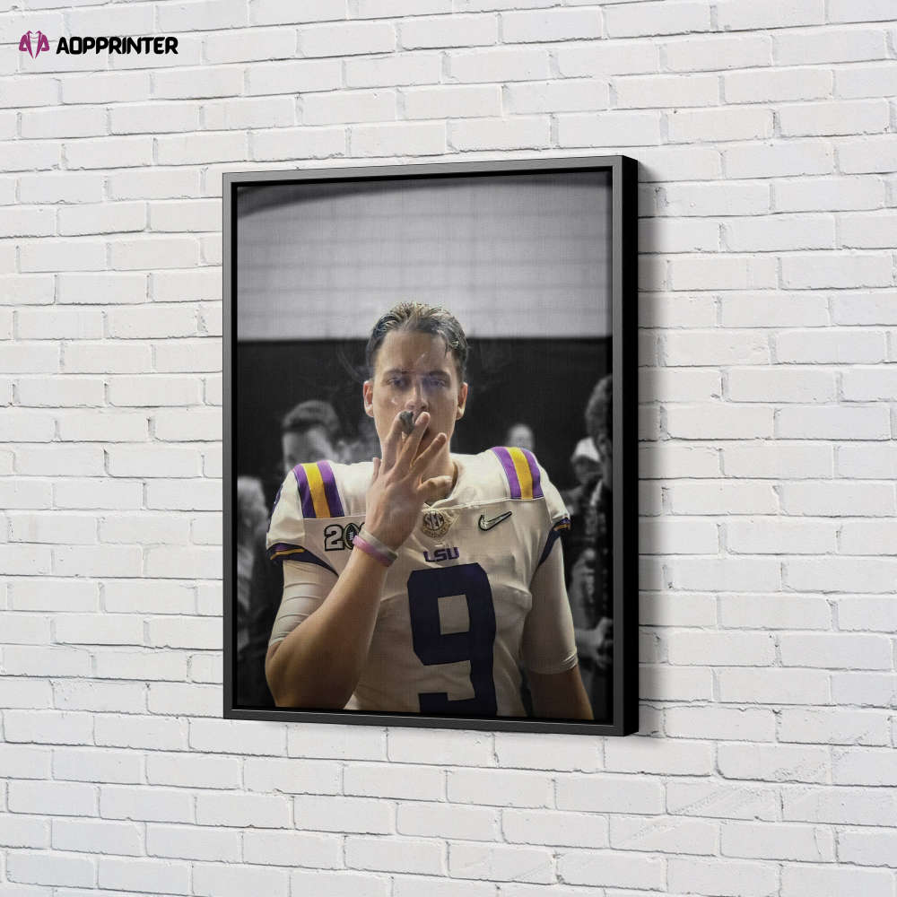 Joe Burrow Cigar Poster Cincinnati Bengals Canvas Unique Design Wall Art Print Hand Made Ready to Hang Custom Design Joe Burrow Cigar Poster Cincinnati Bengals Canvas Unique Design Wall Art Print Hand Made Ready to Hang Custom Design