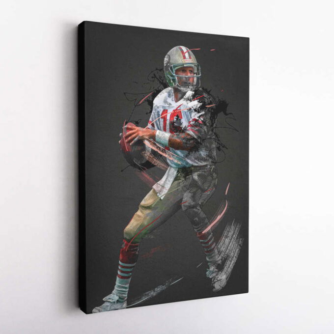 Joe Montana Art San Francisco 49ers NFL Wall Art Home Decor Hand Made Poster Canvas Print