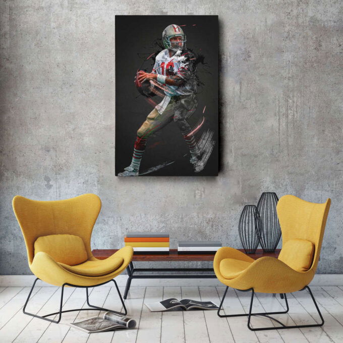 Joe Montana Art San Francisco 49ers NFL Wall Art Home Decor Hand Made Poster Canvas Print