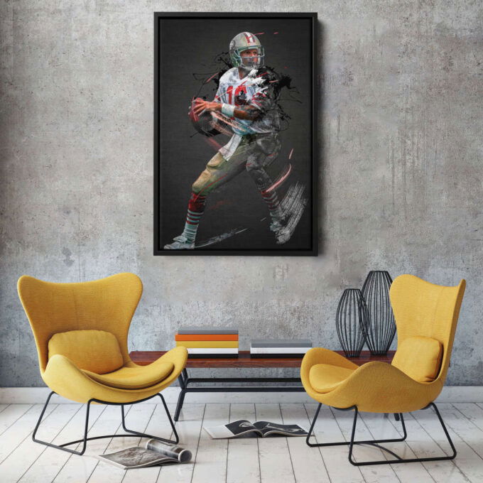 Joe Montana Art San Francisco 49ers NFL Wall Art Home Decor Hand Made Poster Canvas Print