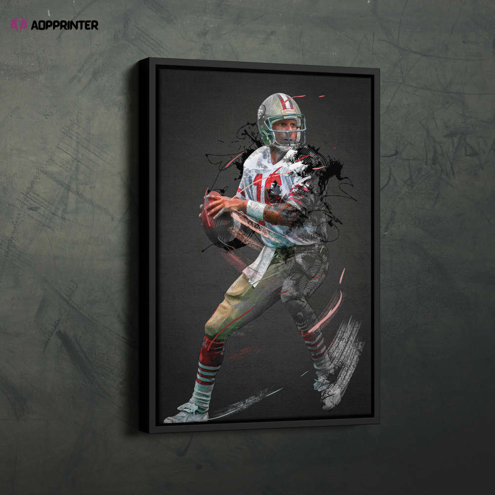 Joe Montana Art San Francisco 49ers NFL Wall Art Home Decor Hand Made Poster Canvas Print Joe Montana Art San Francisco 49ers NFL Wall Art Home Decor Hand Made Poster Canvas Print