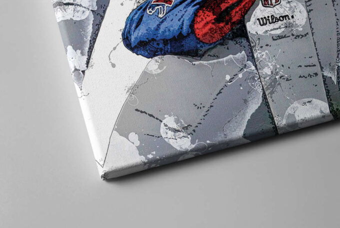 Josh Allen American Football Celebration Canvas Unique Design Wall Art Print Hand Made Ready to Hang Custom Design