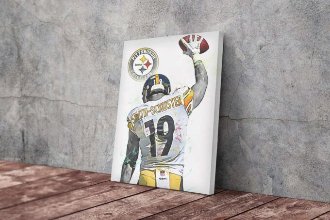 Juju Smith Schuster Art Poster Pittsburgh Steelers NFL Canvas Unique Design Wall Art Print Hand Made Ready to Hang Custom Design