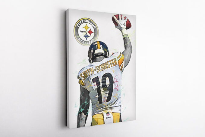 Juju Smith Schuster Art Poster Pittsburgh Steelers NFL Canvas Unique Design Wall Art Print Hand Made Ready to Hang Custom Design