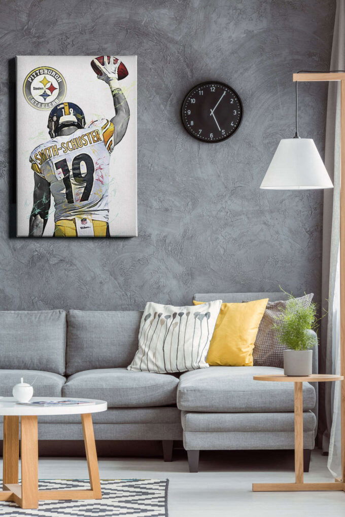 Juju Smith Schuster Art Poster Pittsburgh Steelers NFL Canvas Unique Design Wall Art Print Hand Made Ready to Hang Custom Design