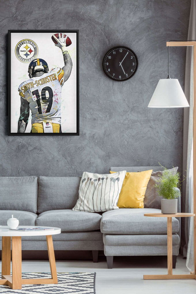 Juju Smith Schuster Art Poster Pittsburgh Steelers NFL Canvas Unique Design Wall Art Print Hand Made Ready to Hang Custom Design