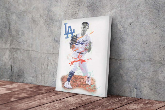 Julio Urias Art Poster Los Angeles Dodgers MLB Canvas Unique Design Wall Art Print Hand Made Ready to Hang Custom Design