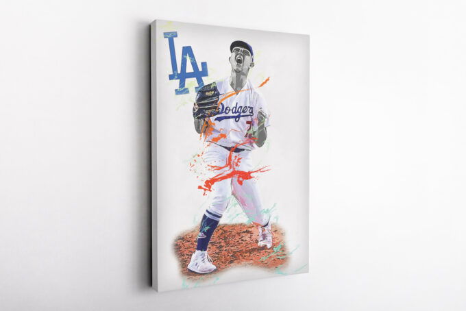 Julio Urias Art Poster Los Angeles Dodgers MLB Canvas Unique Design Wall Art Print Hand Made Ready to Hang Custom Design