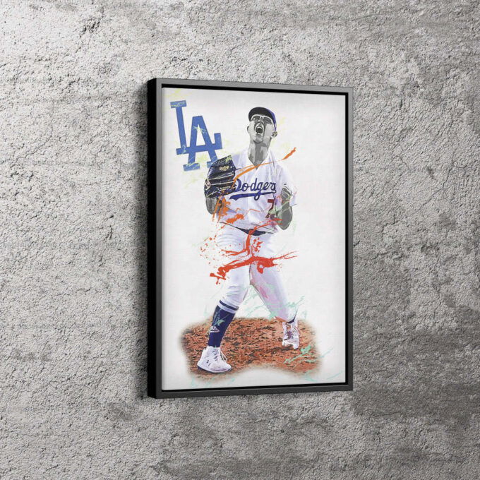 Julio Urias Art Poster Los Angeles Dodgers MLB Canvas Unique Design Wall Art Print Hand Made Ready to Hang Custom Design