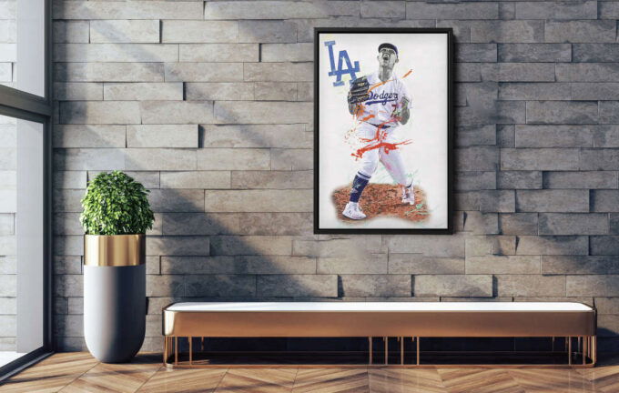 Julio Urias Art Poster Los Angeles Dodgers MLB Canvas Unique Design Wall Art Print Hand Made Ready to Hang Custom Design