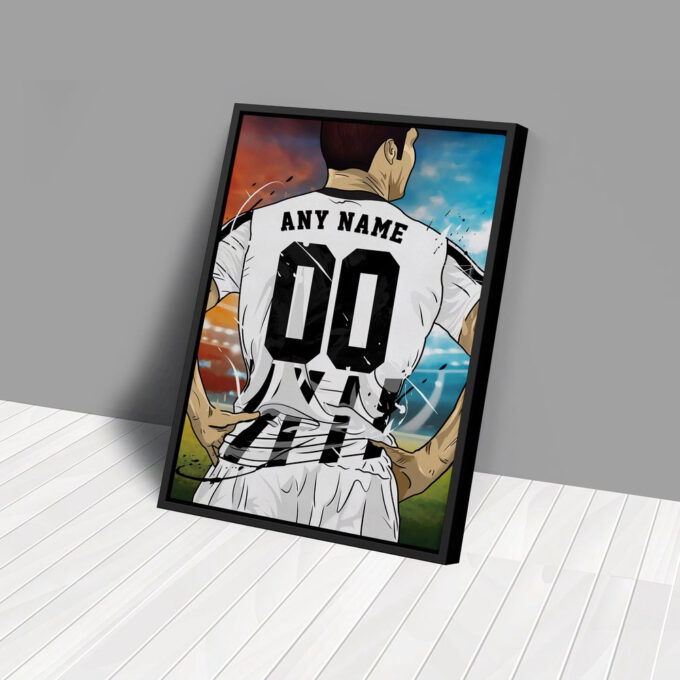 Juventus F.C. Jersey Soccer Personalized Jersey Custom Name and Number Canvas Wall Art Home Decor Framed Poster Man Cave Gift