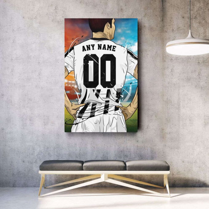 Juventus F.C. Jersey Soccer Personalized Jersey Custom Name and Number Canvas Wall Art Home Decor Framed Poster Man Cave Gift