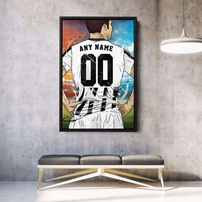 Juventus F.C. Jersey Soccer Personalized Jersey Custom Name and Number Canvas Wall Art Home Decor Framed Poster Man Cave Gift