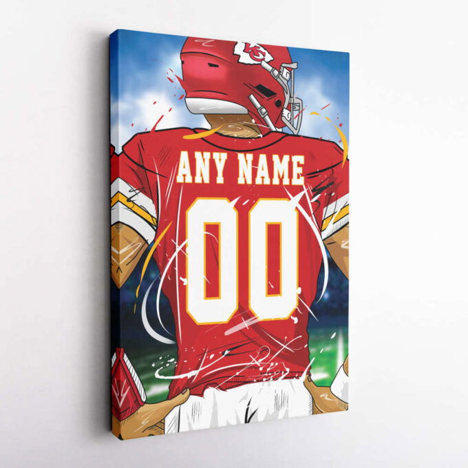 Kansas City Chiefs Jersey NFL Personalized Jersey Custom Name and Number Canvas Wall Art  Print Home Decor Framed Poster Man Cave Gift