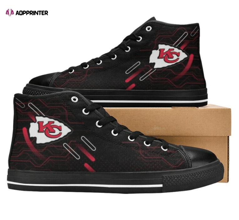 Kansas City Chiefs NFL Custom Canvas High Top Shoes Kansas City Chiefs NFL Custom Canvas High Top Shoes