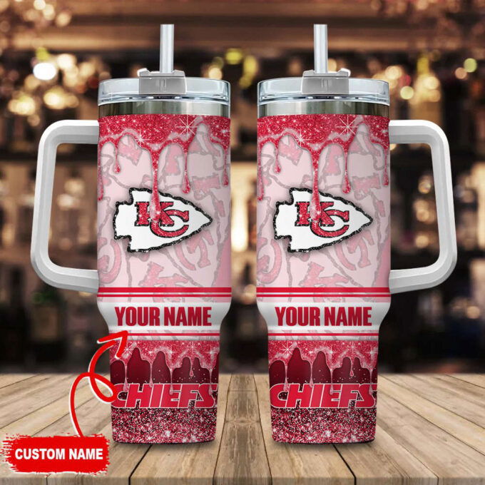 Kansas City Chiefs NFL Glitter Custom Name 40oz Stanley Tumbler