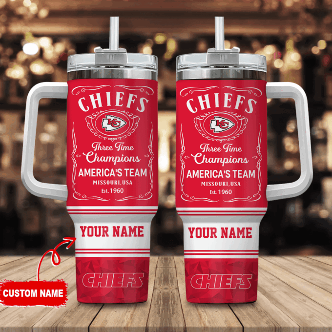 Kansas City Chiefs Personalized NFL Jack Daniel’s 40oz Stanley Tumbler