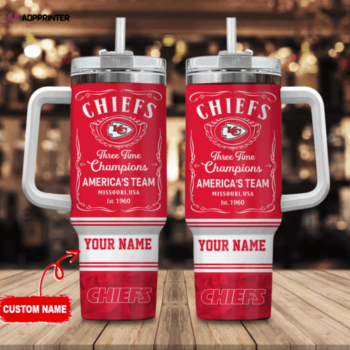 Kansas City Chiefs Personalized NFL Jack Daniel’s 40oz Stanley Tumbler