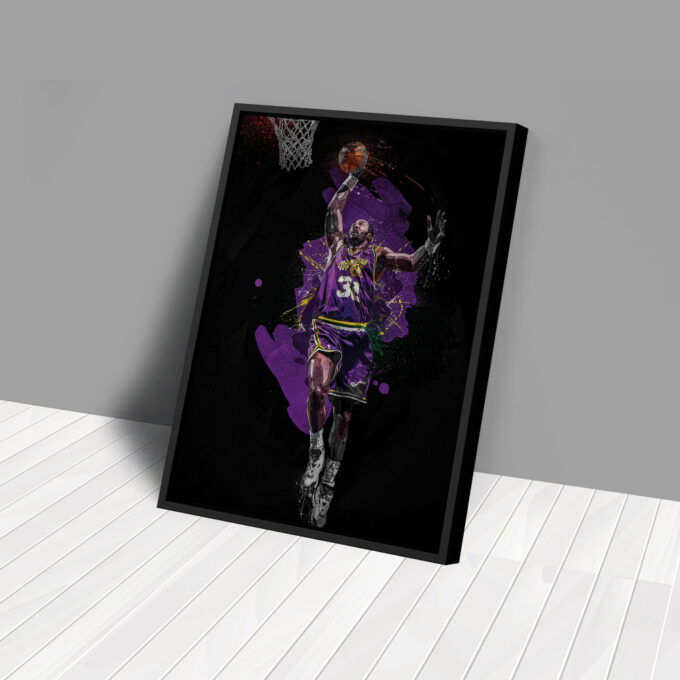 Karl Malone Art Utah Jazz NBA Wall Art Home Decor Hand Made Poster Canvas Print