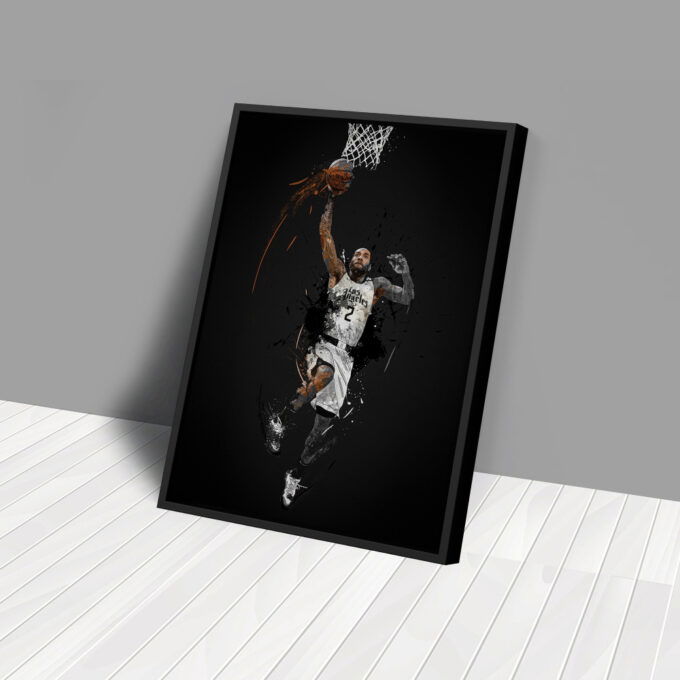 Kawhi Leonard Art Dunk Los Angeles Clippers NBA Wall Art Home Decor Hand Made Poster Canvas Print