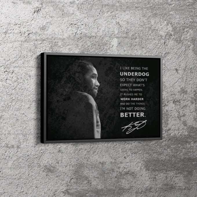 Kawhi Leonard Poster Quote Los Angeles Clippers Canvas Unique Design Wall Art Print Hand Made Ready to Hang Custom Design