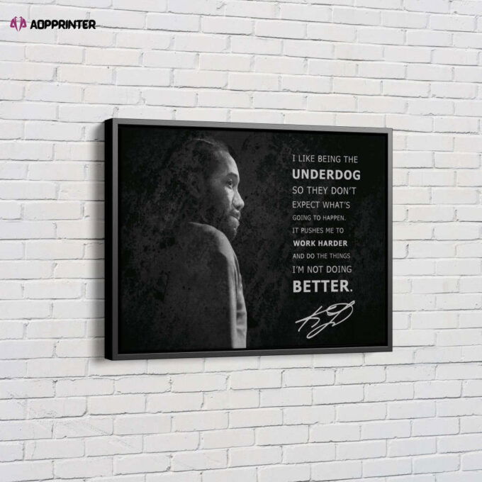 Kawhi Leonard Poster Quote Los Angeles Clippers Canvas Unique Design Wall Art Print Hand Made Ready to Hang Custom Design
