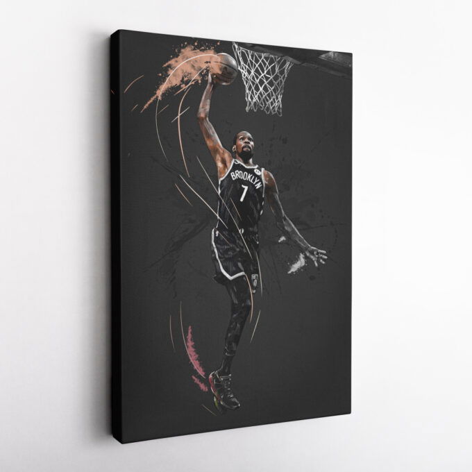 Kevin Durant Art Dunk Brooklyn Nets NBA Wall Art Home Decor Hand Made Poster Canvas Print