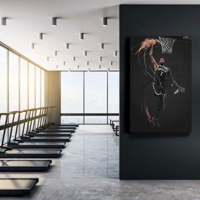 Kevin Durant Art Dunk Brooklyn Nets NBA Wall Art Home Decor Hand Made Poster Canvas Print